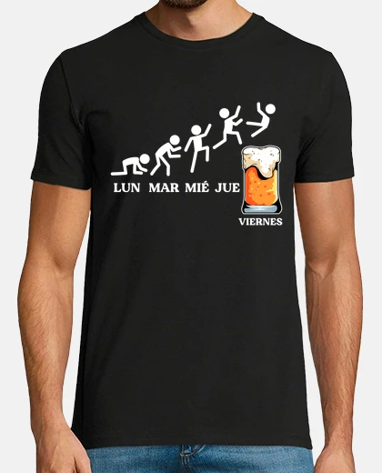 T-shirt evolution work week friday beer humor beers alcohol funny
