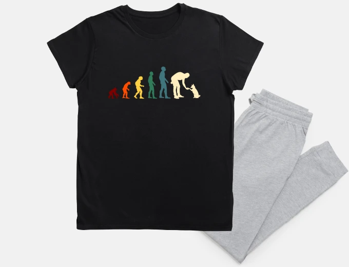 Pigiama evoluzione cane uomo umorismo cucciolo