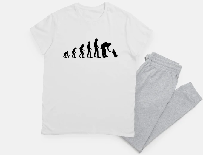 Pigiama evoluzione cane uomo umorismo cucciolo