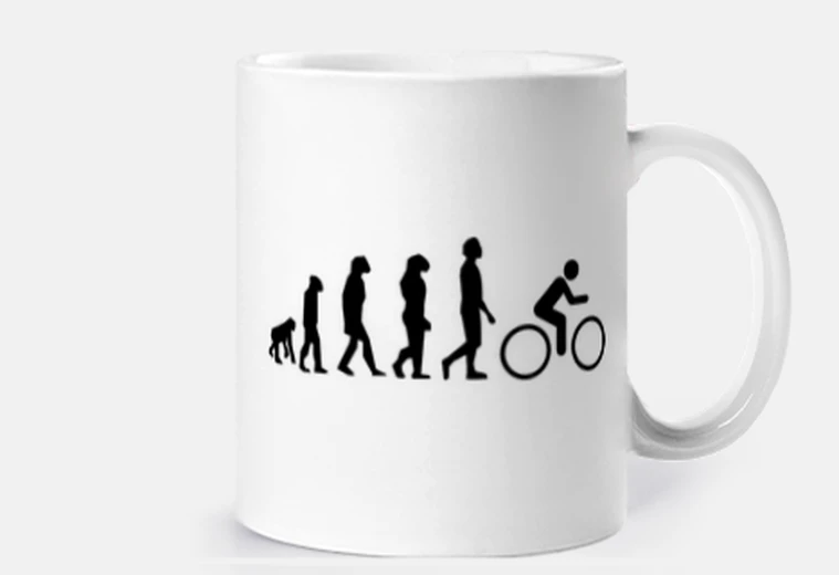 Tazza evoluzione del ciclismo in bicicletta