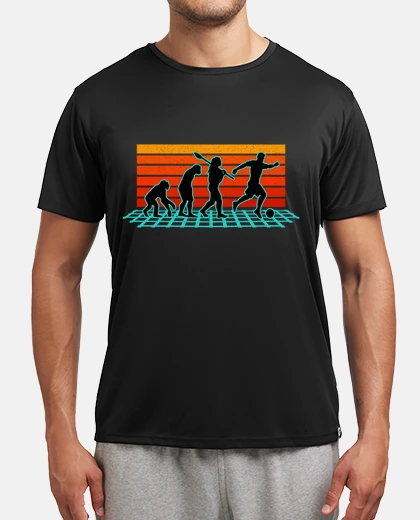 T-shirt evoluzione del regalo calcio calciatore sportivo tifoso di calcio