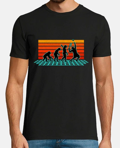 T-shirt evoluzione del regalo di tennis tennista sport paddle tennis