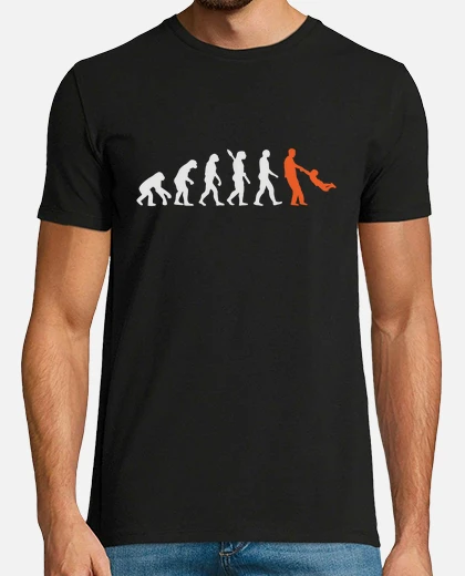 Papa Evolution Festa Del Papà T-Shirt 100% IN Cotone Papa Evolution Festa Del Papà T-Shirt 100% IN Cotone