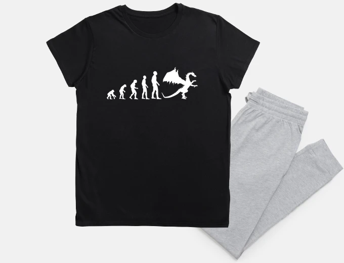 Pigiama evoluzione dragon man umorismo jdr
