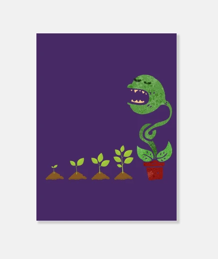 Stampa evoluzione pianta  pianta carnivora umo