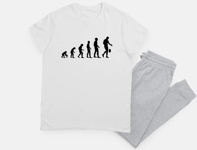 Pigiama evoluzione rugby uomo umorismo diverten