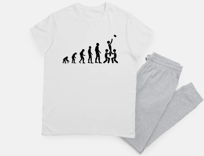 Pigiama evoluzione rugby uomo umorismo diverten