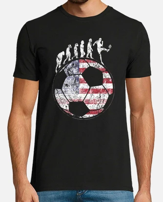 T shirt evoluzione del calcio bandiera tostadora