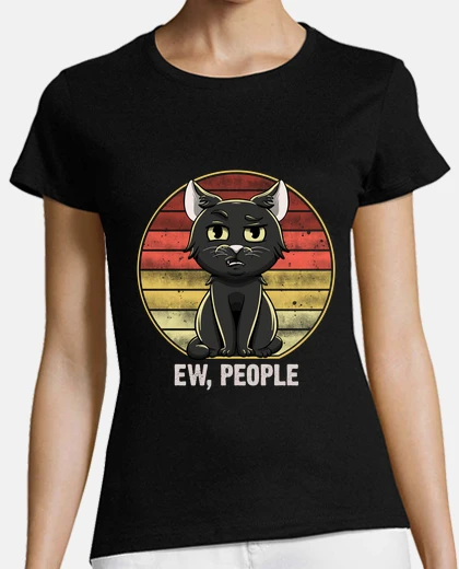 Tee-shirt ew people chat noir vintage