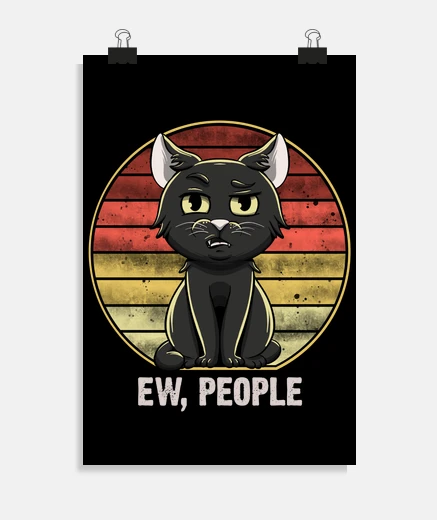 Poster ew people chat noir vintage