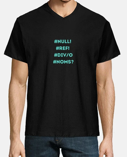 T-shirt excel formulas error