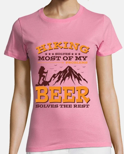 Playera excursionista y cerveza refrán divertid