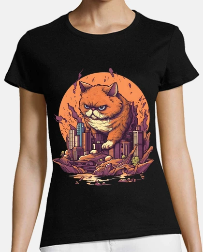 Playera exotic shorthair cat kaiju monster