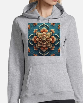 Exquisite japanese flower design hoodie tostadora