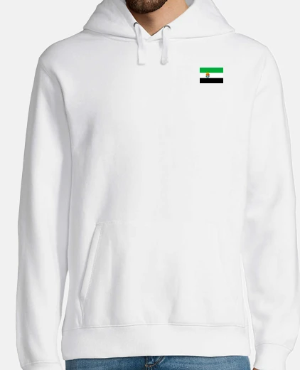 Sudadera Extremadura Hombre, sudadera con capucha, blanco