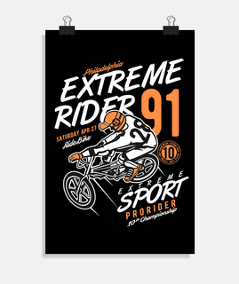 extreme rider bicicross sport 1991 bicycle 90s sports bicycle poster