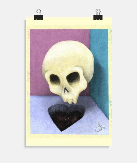 Poster f all ing in amoree skull p ink