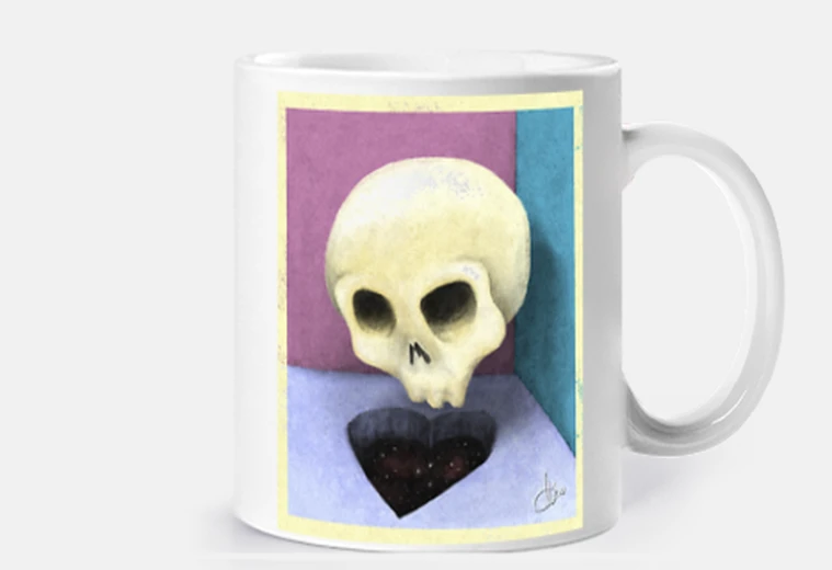 Tazza f all ing in amoree skull p ink