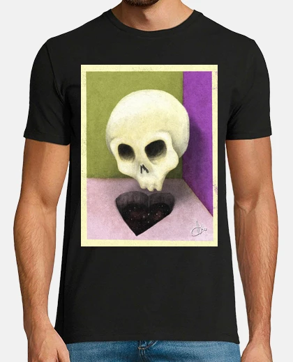 Tee-shirt f all ing in love skull vert