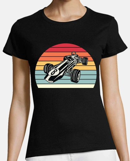 Tee-shirt f1 1970 rétro ancien coucher de soleil