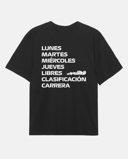 T-shirt f1 free week race classification