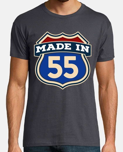 Tee-shirt fabriqué en 55 né en 1955 signe USA cadeau anniversaire