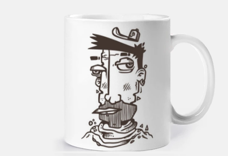 Tazza faccia astratta