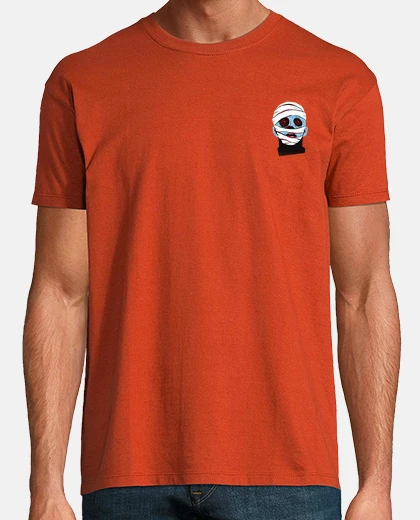 T-shirt faccia da mummia faccia da film horror logo tasca moda di marca