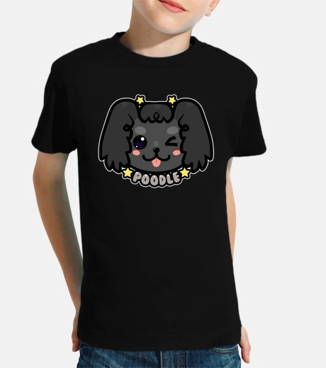 Abbigliamento faccia di cane barboncino chibi kawaii - maglietta per bambini