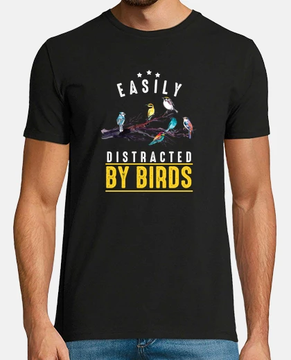 T-shirt facilmente distratto dagli uccelli birdwatching birdwatching birdwatcher regali della fauna selvatic