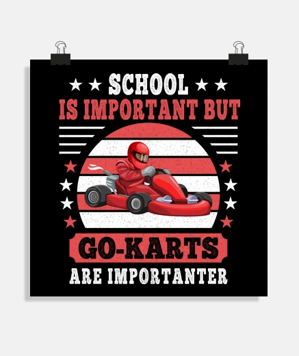 Poster faire du karting course de karting