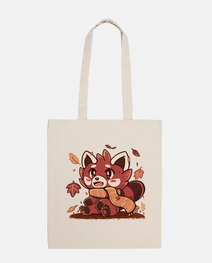 Bag Fallen Leaves Red Panda - Tote Bag
