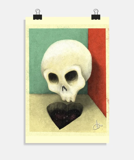 Poster falling in love skull original