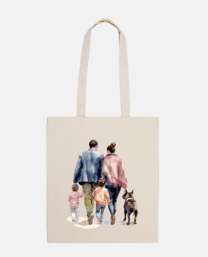 Borsa famiglia in passeggiata con la borsa dei documenti della borsa da donna bulldog
