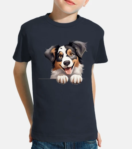 Kids fan of Australian Shepherd dogs