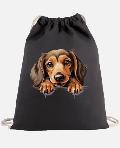 Mochila saco con cuerdas fanático de los perros salchicha