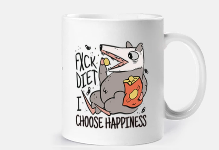 Tazza fanculo la dieta scelgo la felicità, dieta no,