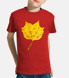 fancy whimsical yellow autumn leaf