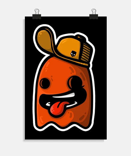 Poster fantasma arancione con cappuccio