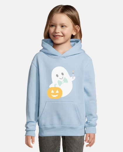 Abbigliamento fantasma con zucca e candela - felpa