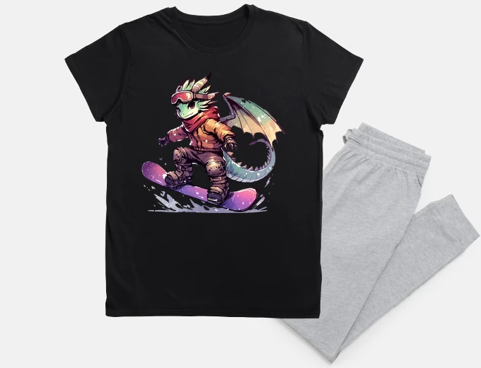 Pigiama fantasy carino drago snowboarder