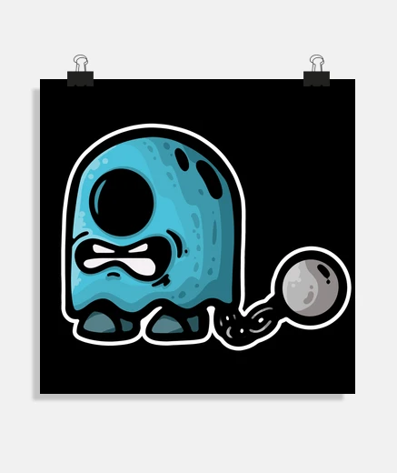 Poster fantôme prisonnier bleu blanc