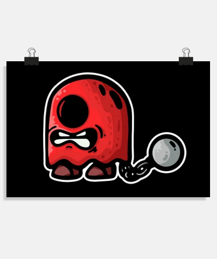 Poster fantôme prisonnier rouge blanc