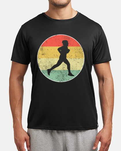 T-shirt fare jogging in esecuzione fitness retr