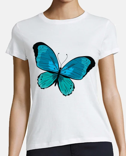 T-shirt farfalla blu