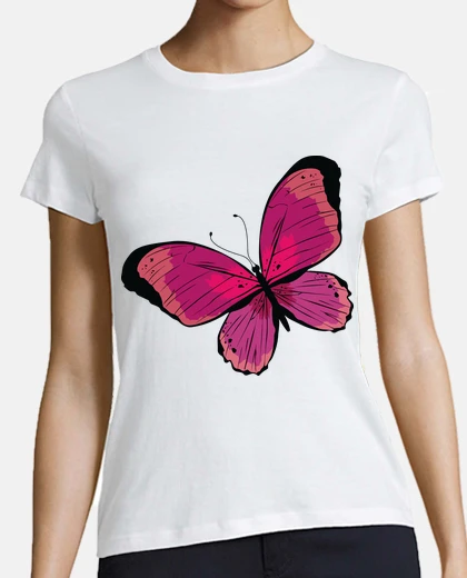 T-shirt farfalla rosa