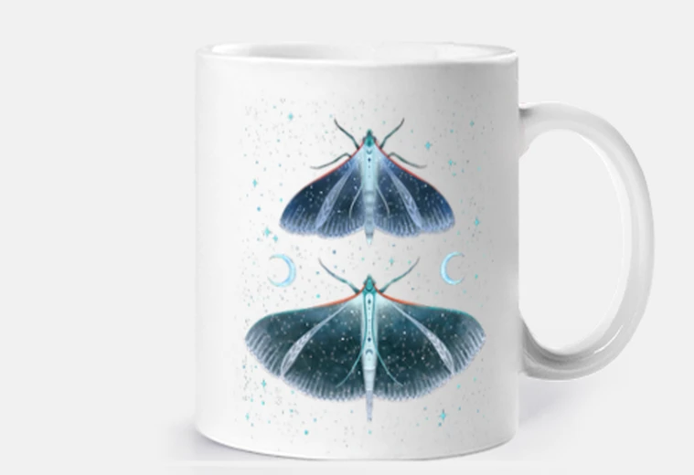 Tazza farfalle effimere attirano la luce, coppa, personalizzabile,