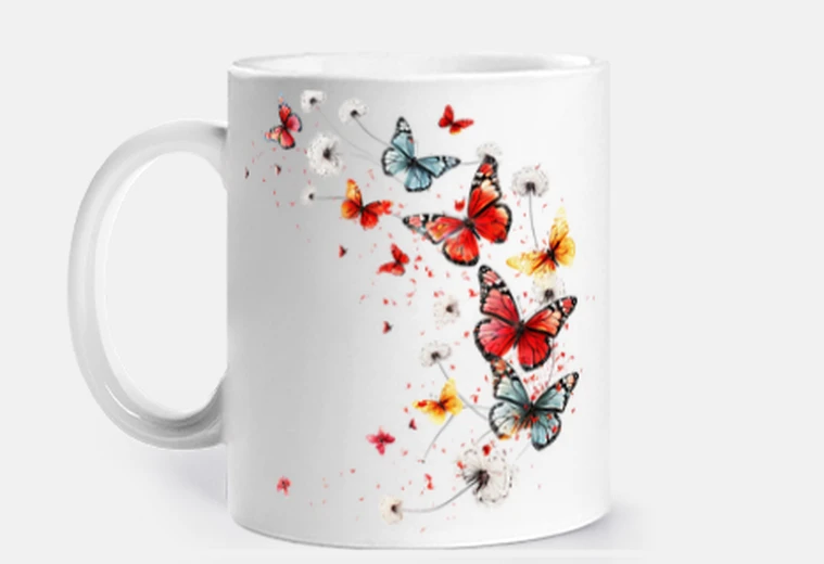 Tazza farfalle fiore di tarassaco romantica tazza per personalizzare caffè tè cornetti infuso tisane