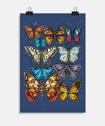 Poster farfalle graziosi animali insetti natura