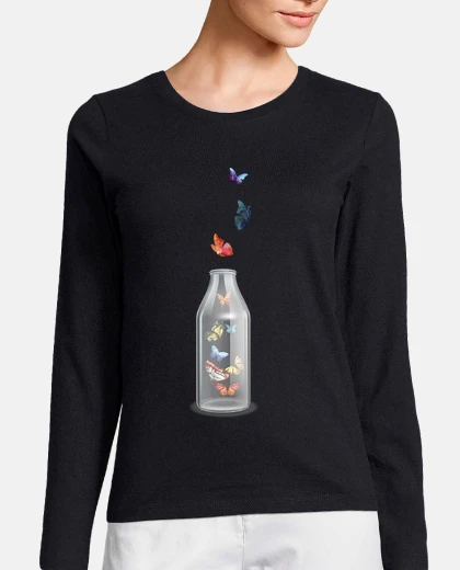 T-shirt farfalle sul robot lei